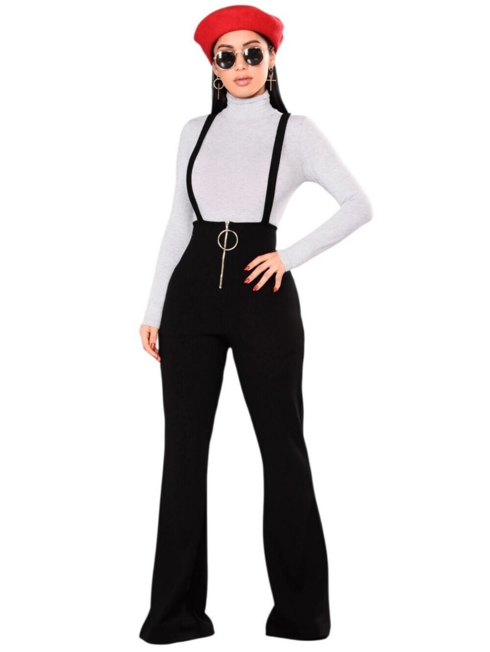 Fashion Nova Suspender Style Bell Bottoms